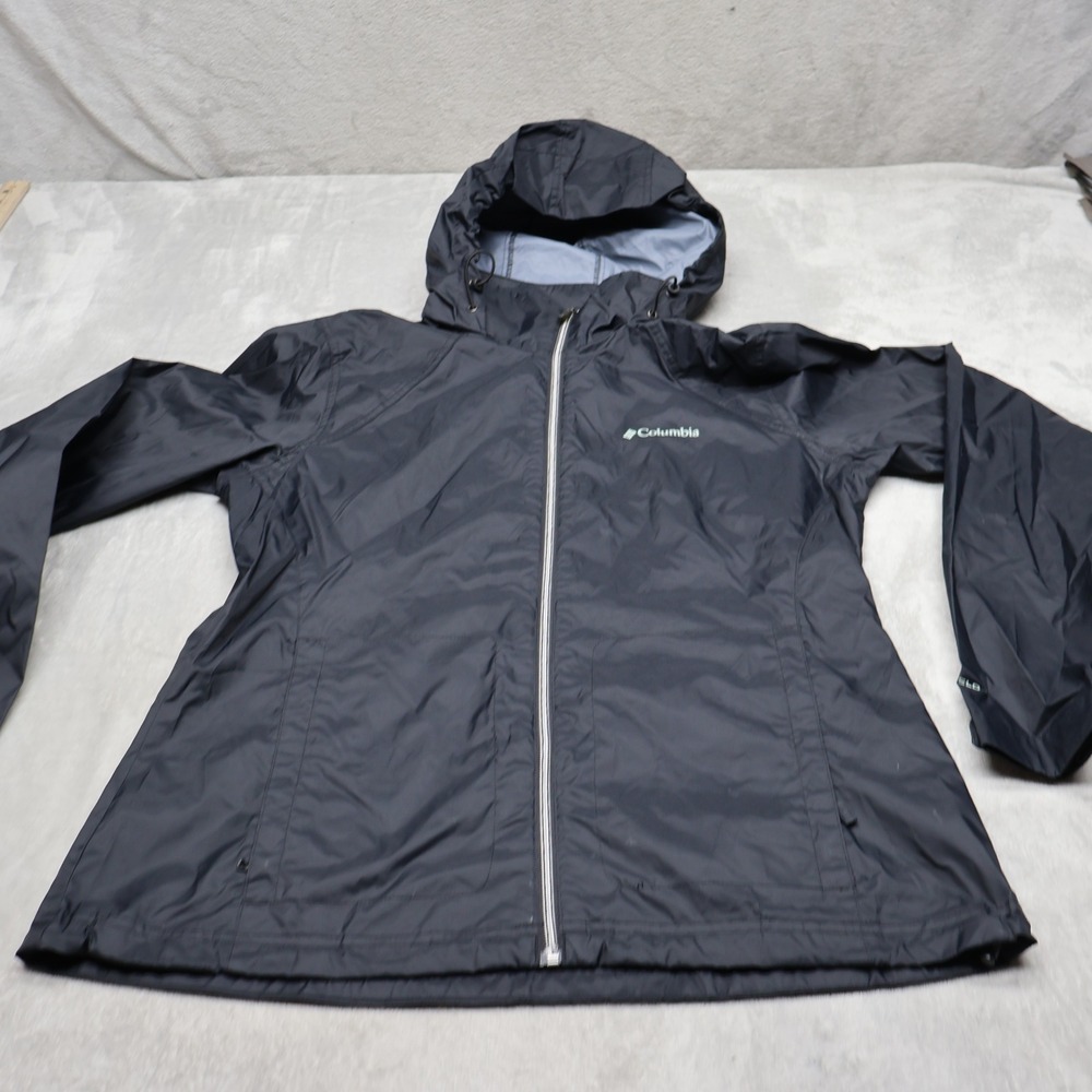 Columbia Jacket Womens Large Black Switch Back II Wind Rain Light Windbreaker